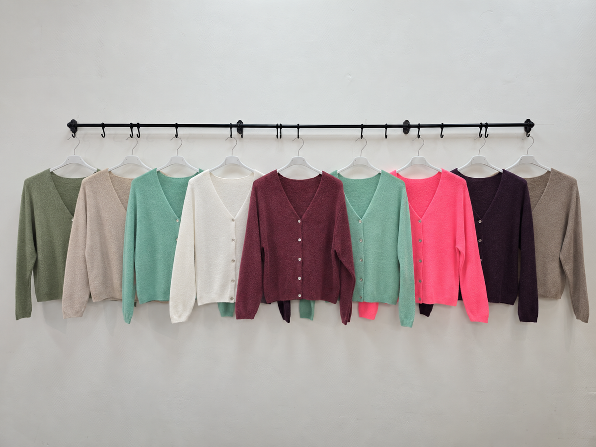♡ Kuschel Strickjacke, V-Neck, Baby-Alpaka