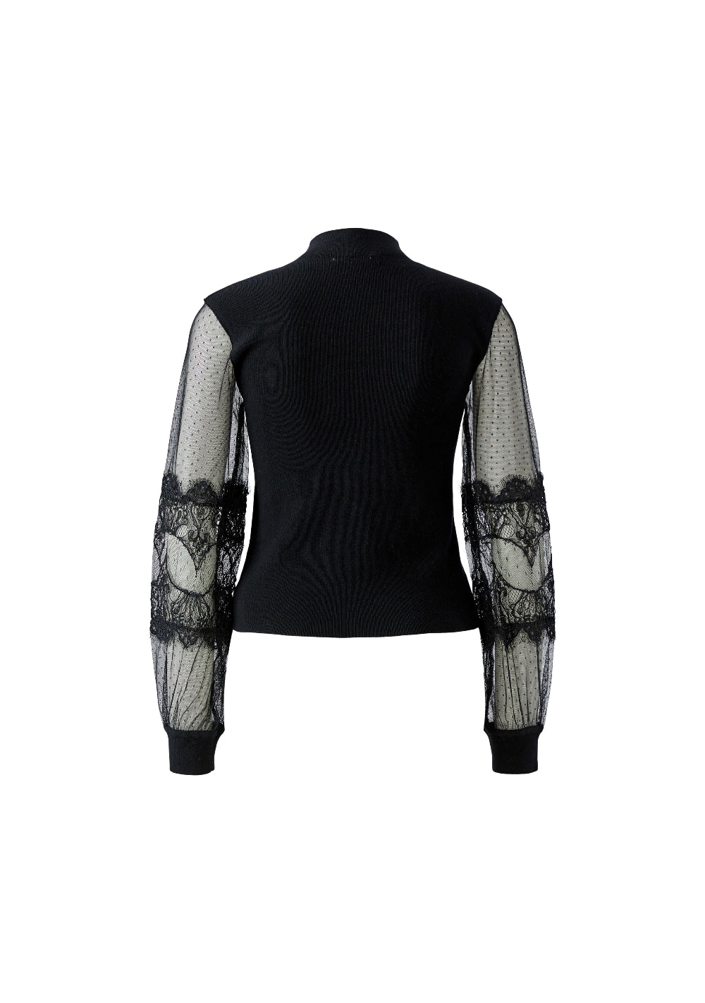 ♡ Spitzen-Bluse mit transparenten Ärmeln