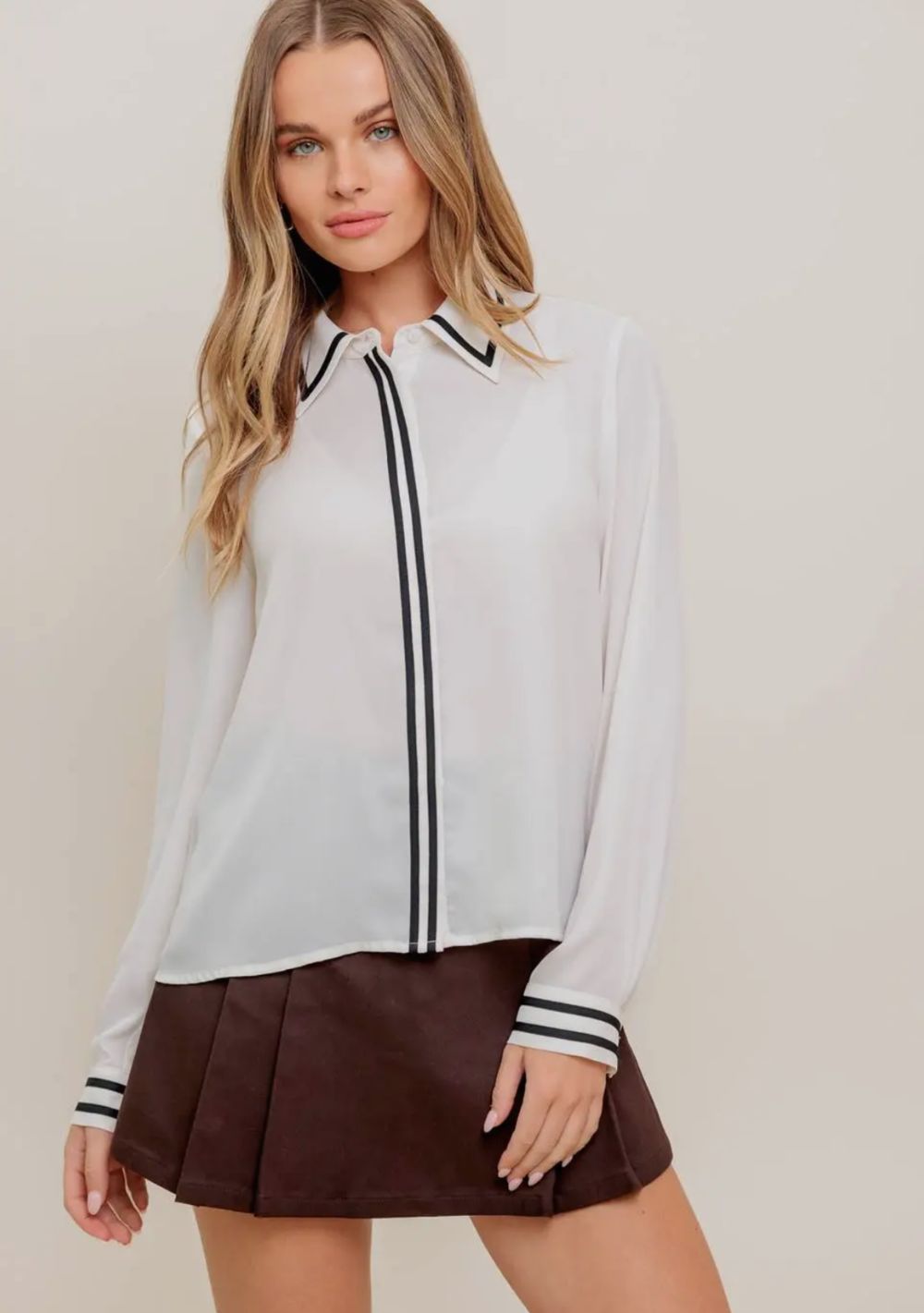 ♡ Bluse mit Kontraststreifen