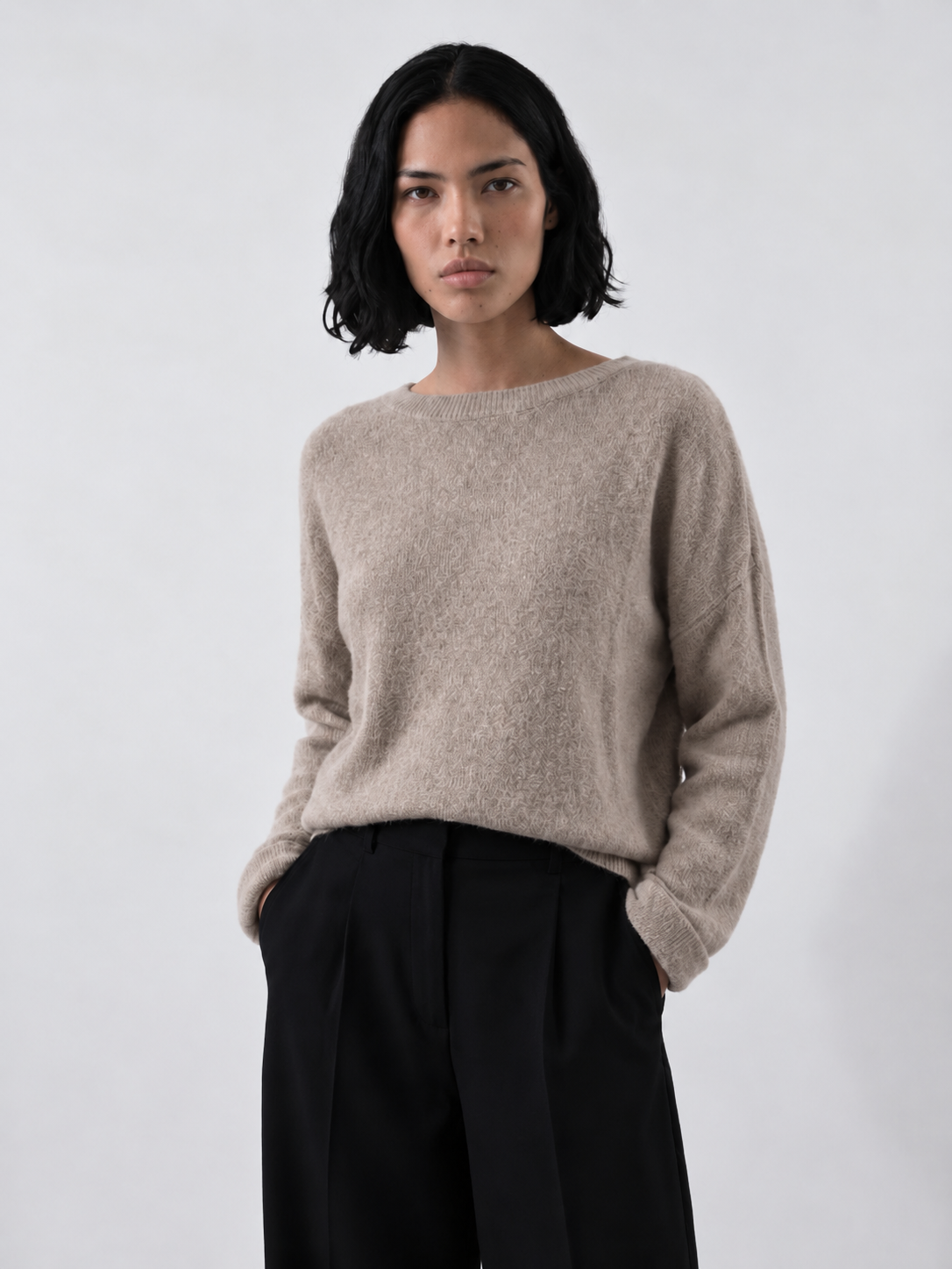 ♡ Strickpullover mit Krempelarm