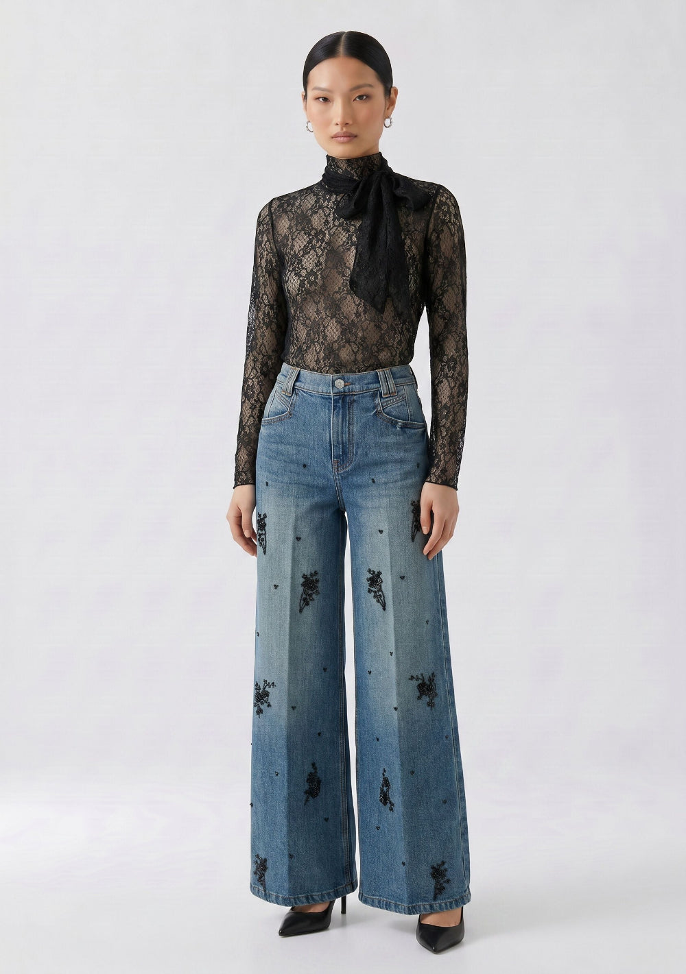 ♡ Transparente Spitzen-Bluse