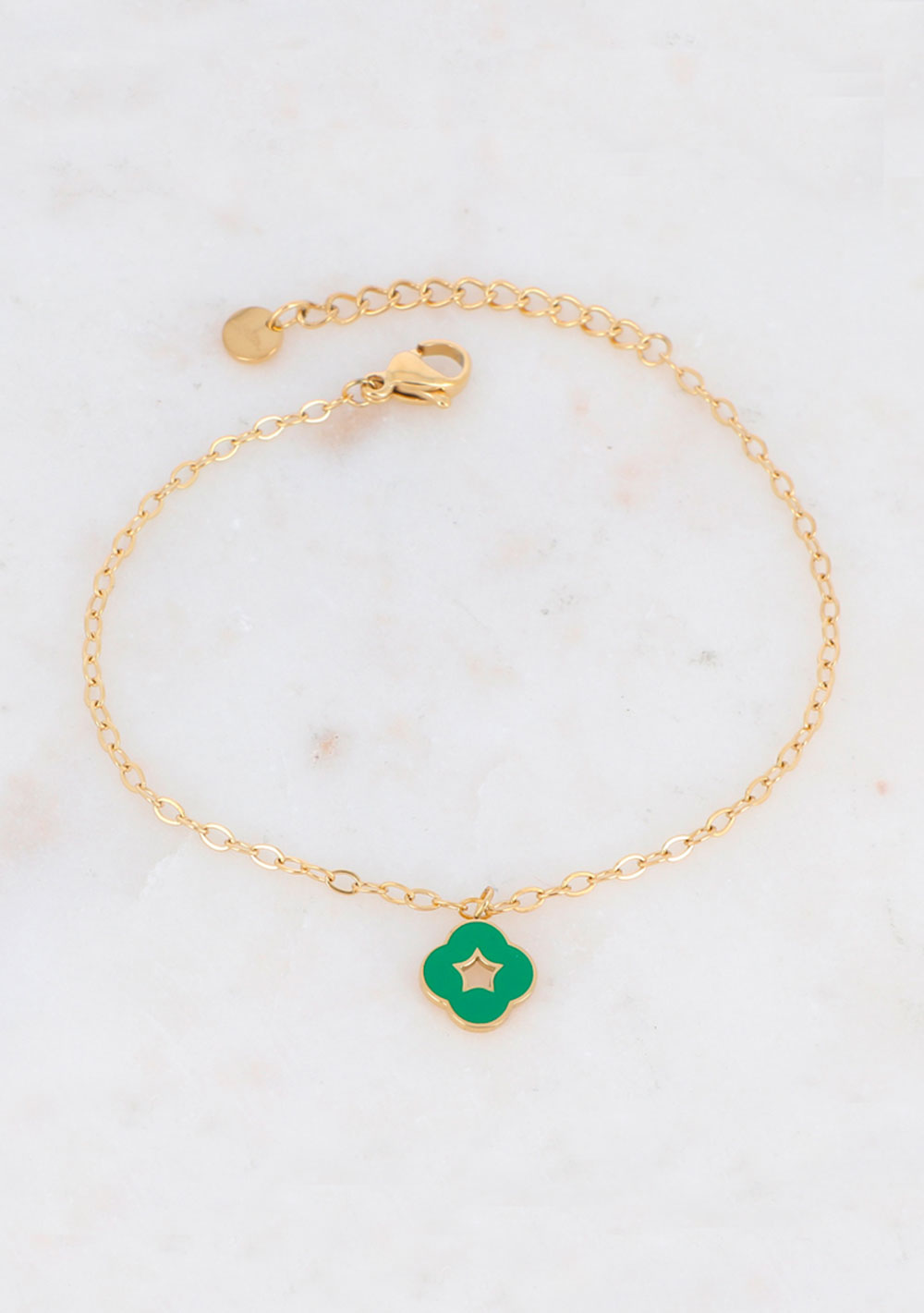 ♡ Edelstahl-Armband mit Kleeblatt