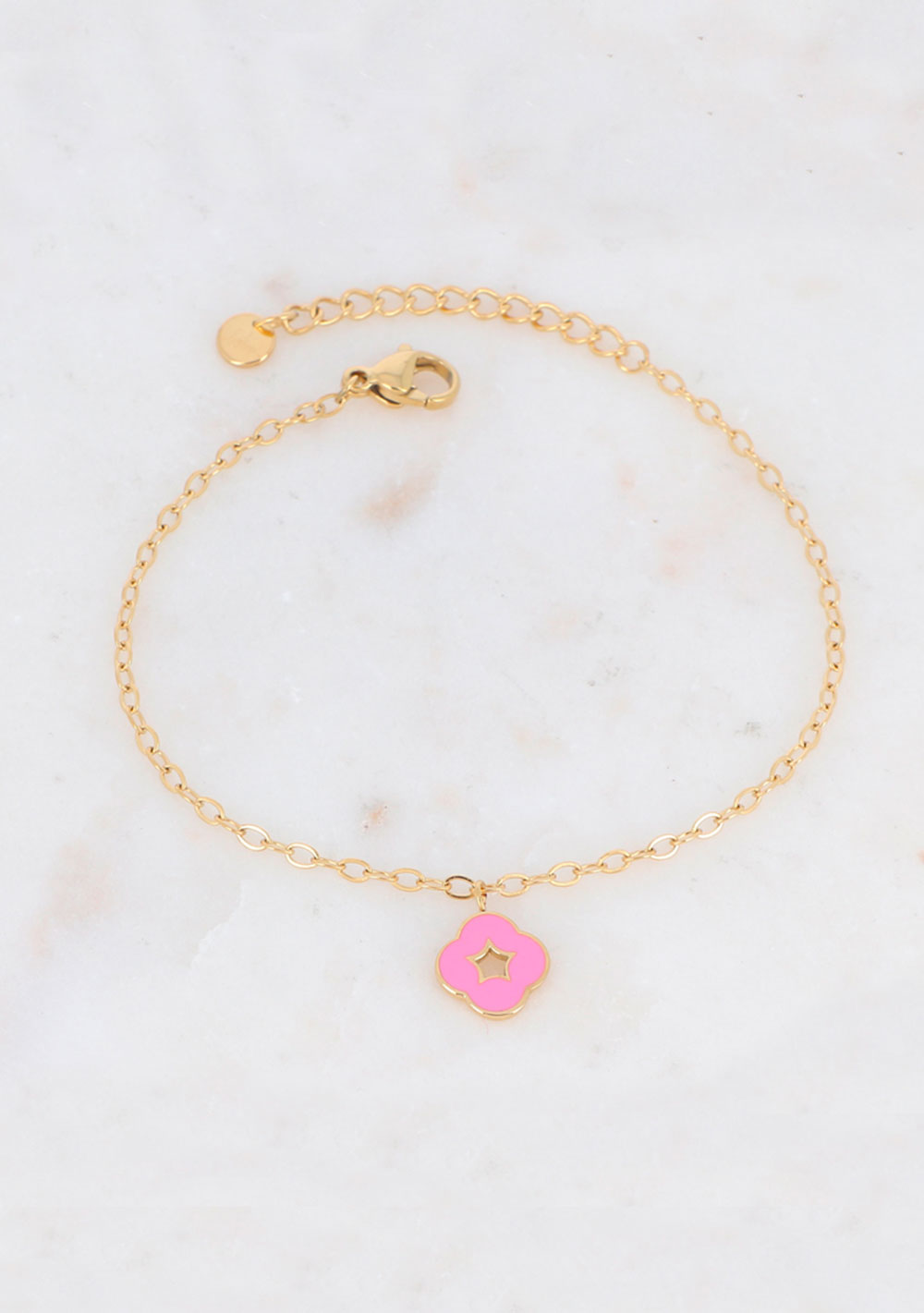♡ Edelstahl-Armband mit Kleeblatt