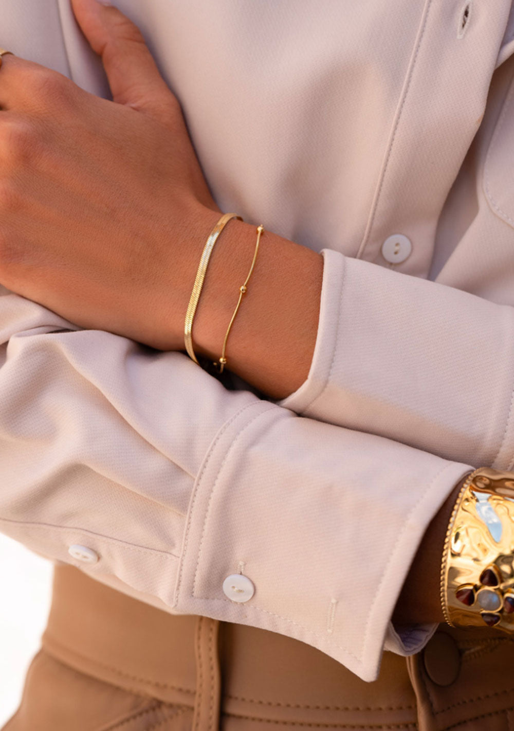♡ Doppelarmband mit Schlangengeflecht