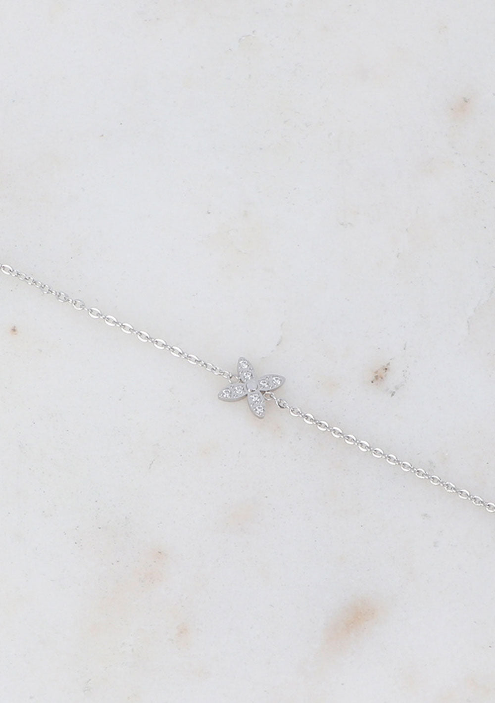 ♡ Armband mit Blüte und Zirkonia