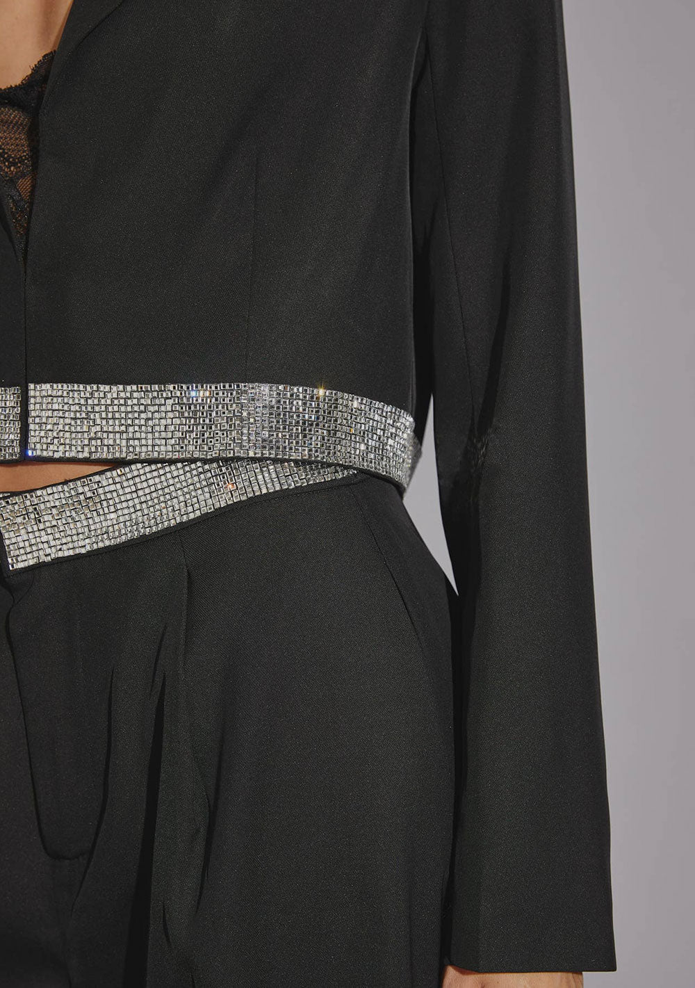 ♡ Verkürzter Blazer mit Glitzerbund