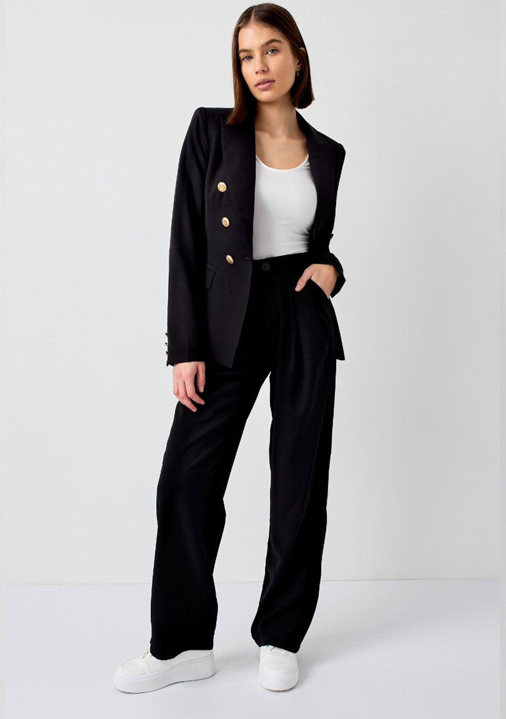 ♡ Doppelreihiger Blazer Goldknöpfe