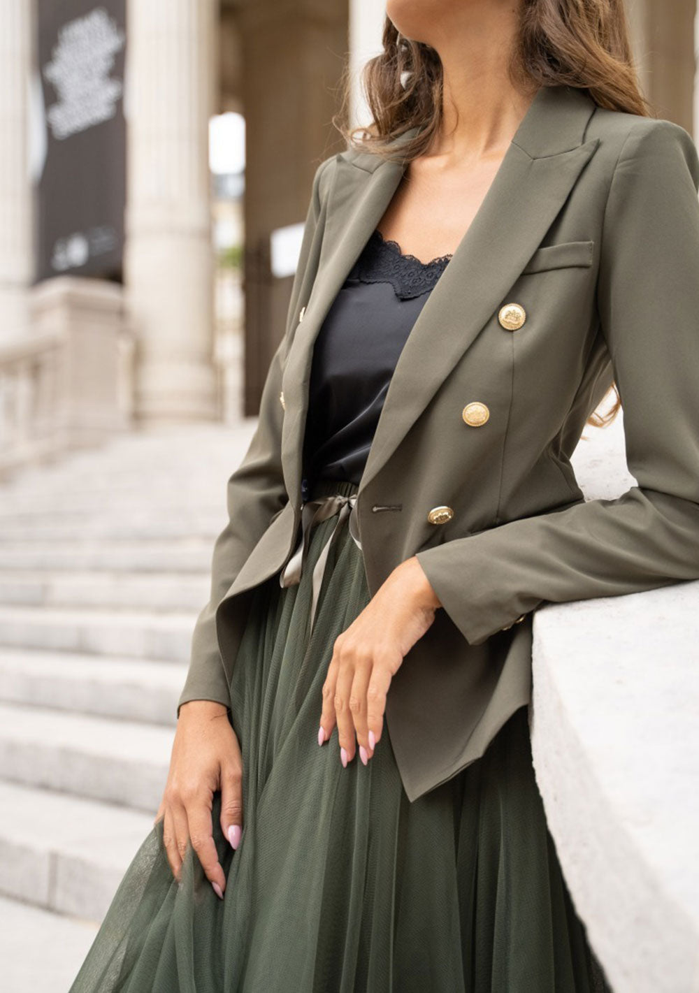 ♡ Doppelreihiger Blazer Goldknöpfe