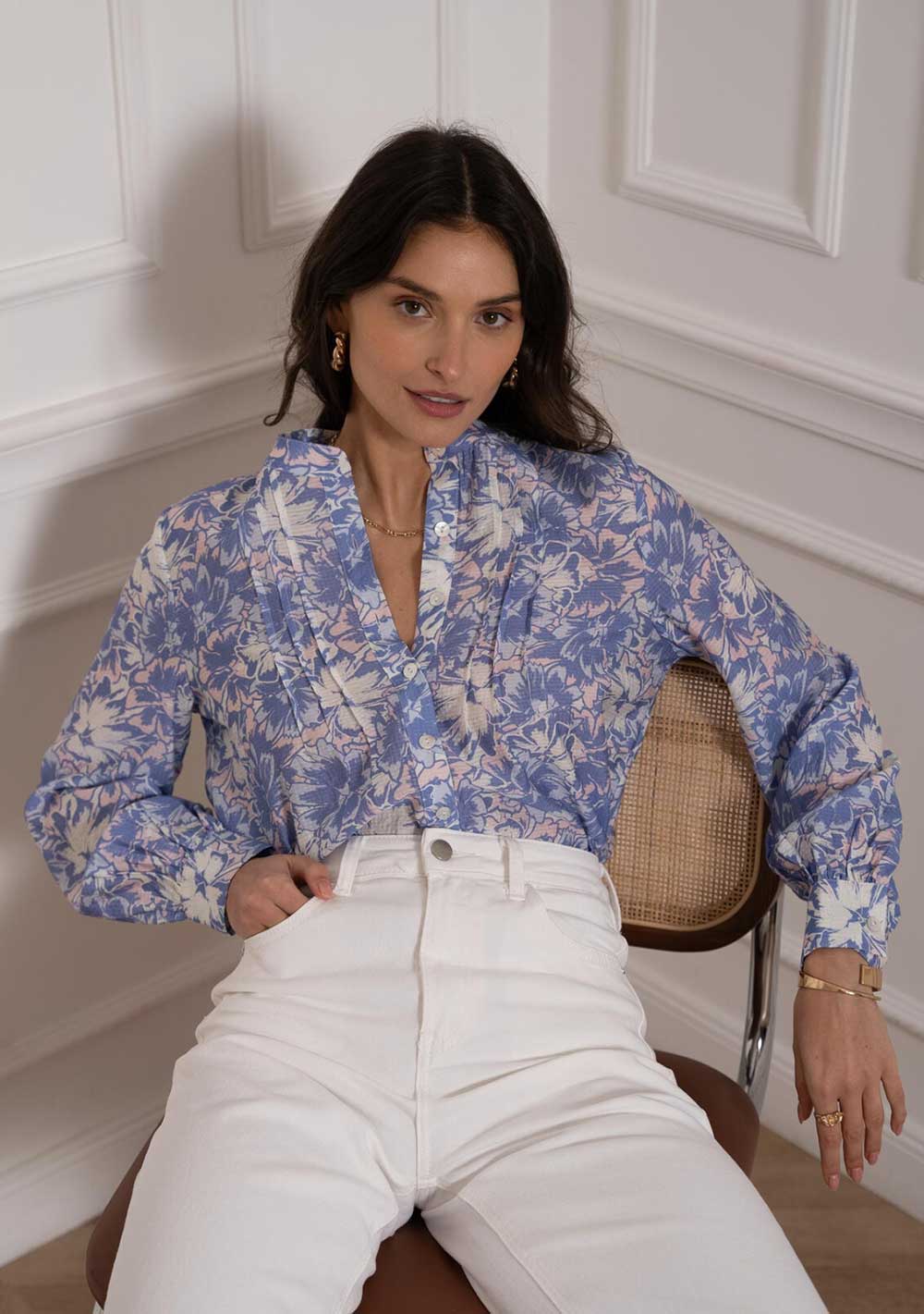 ♡ Bluse mit Palmen-Print