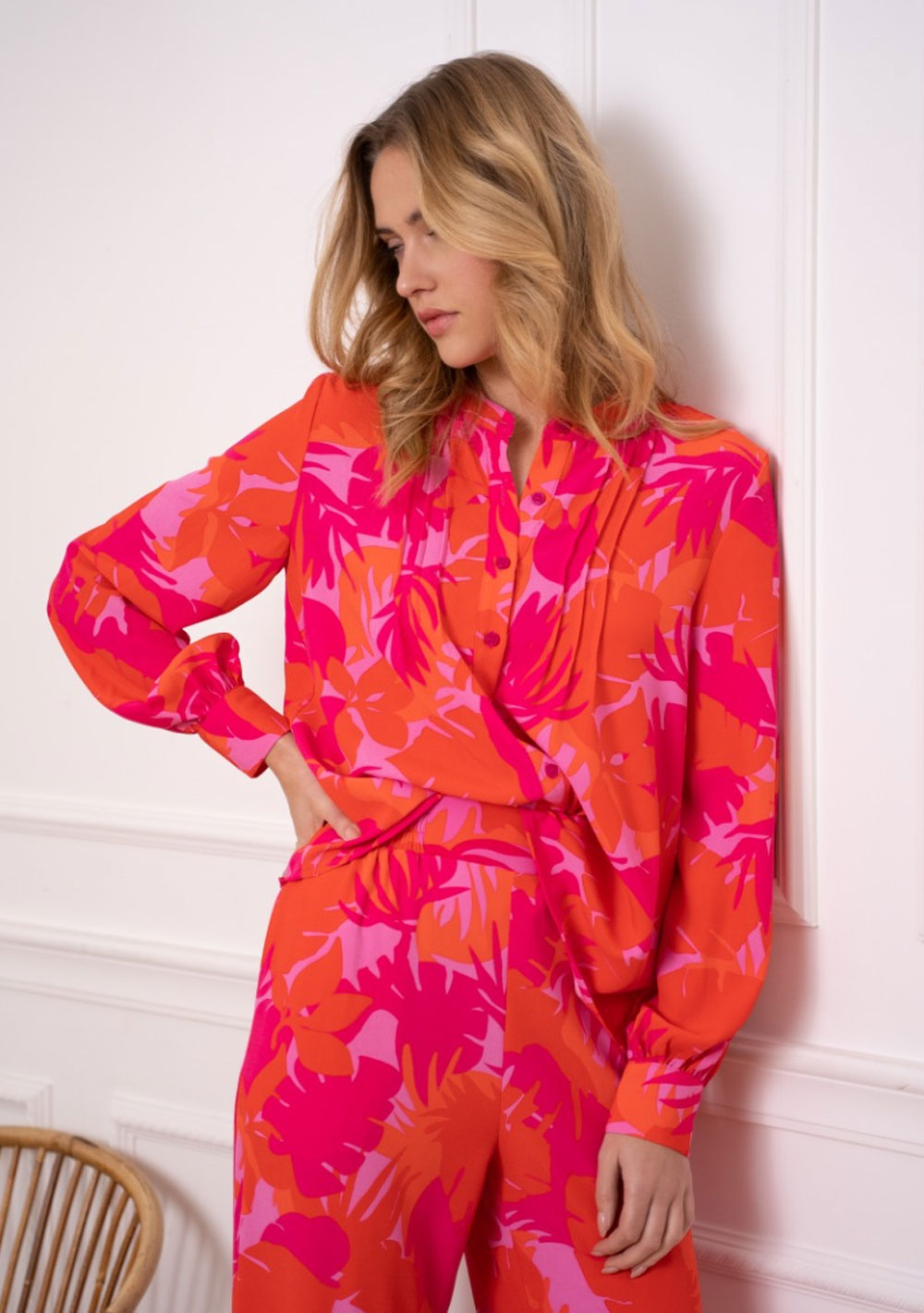 ♡ Bluse mit Palmen-Print