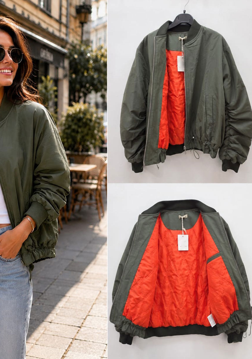 ♡ Bomberjacke mit Innenfutter orange