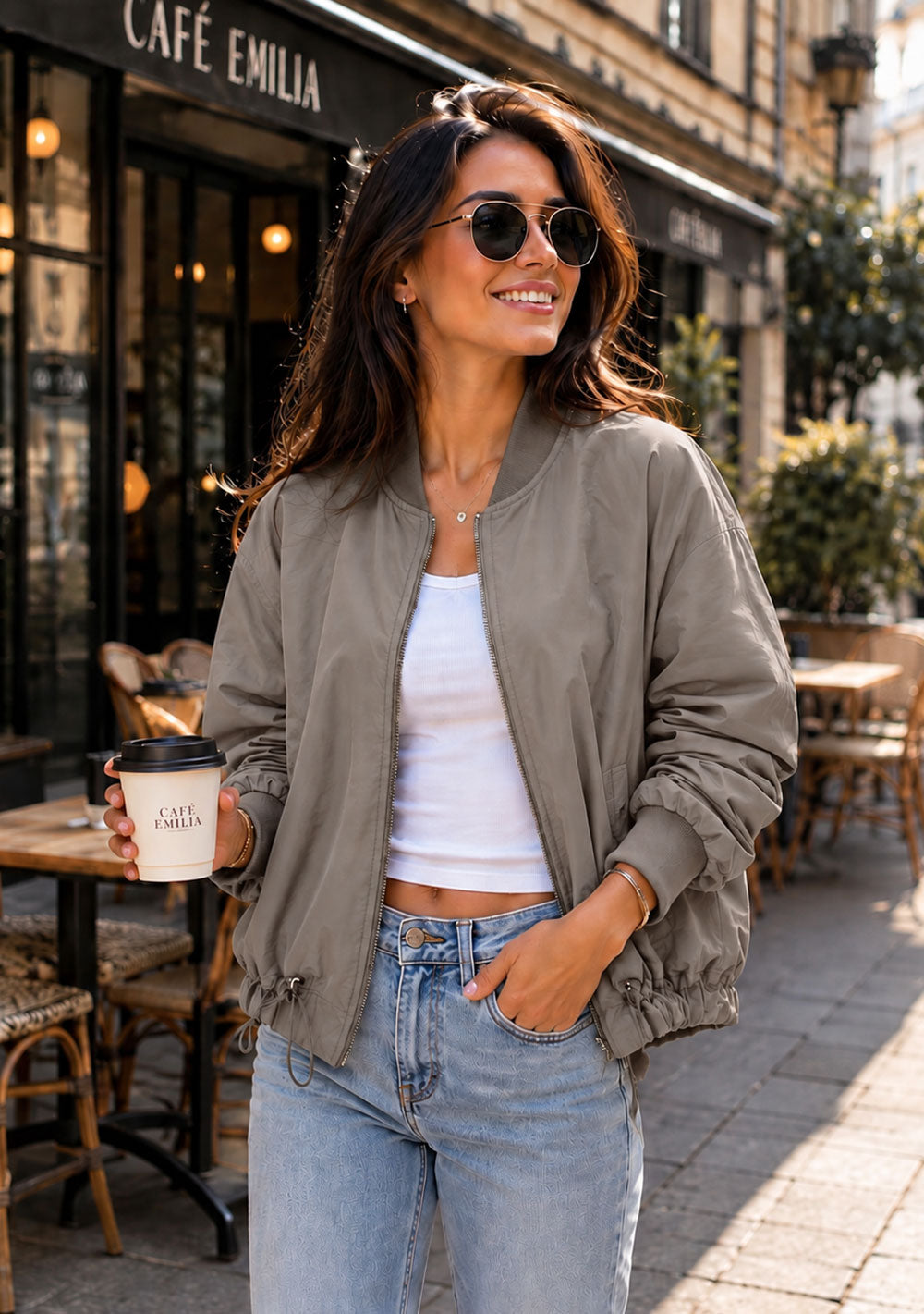 ♡ Bomberjacke mit Innenfutter orange