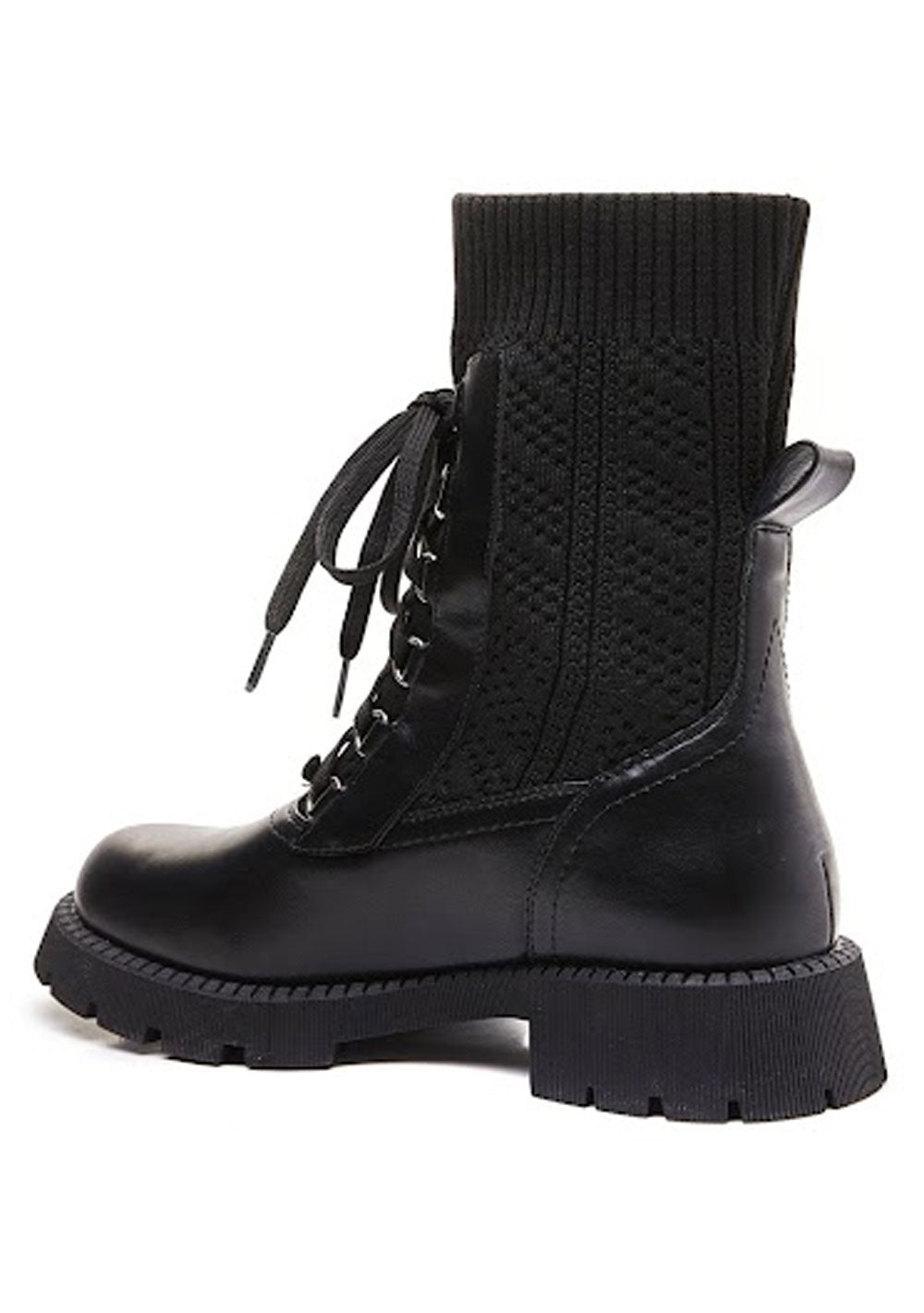 ♡ Ankle Boots in Strickoptik mit Schnürung