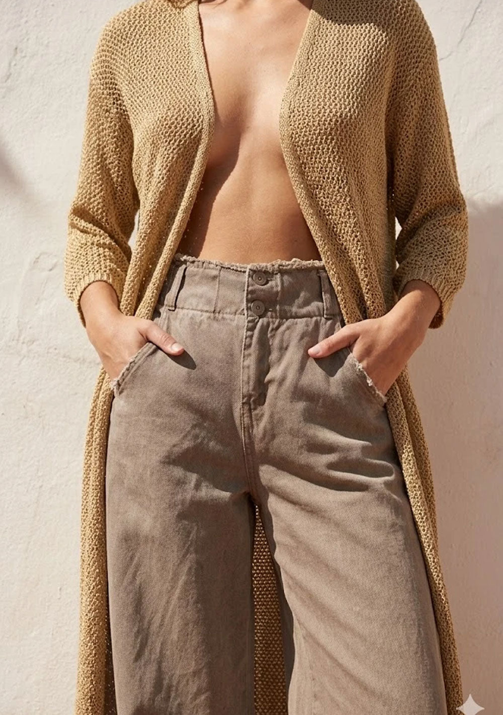 ♡ Langer Cardigan aus feinem Lurex-Strick