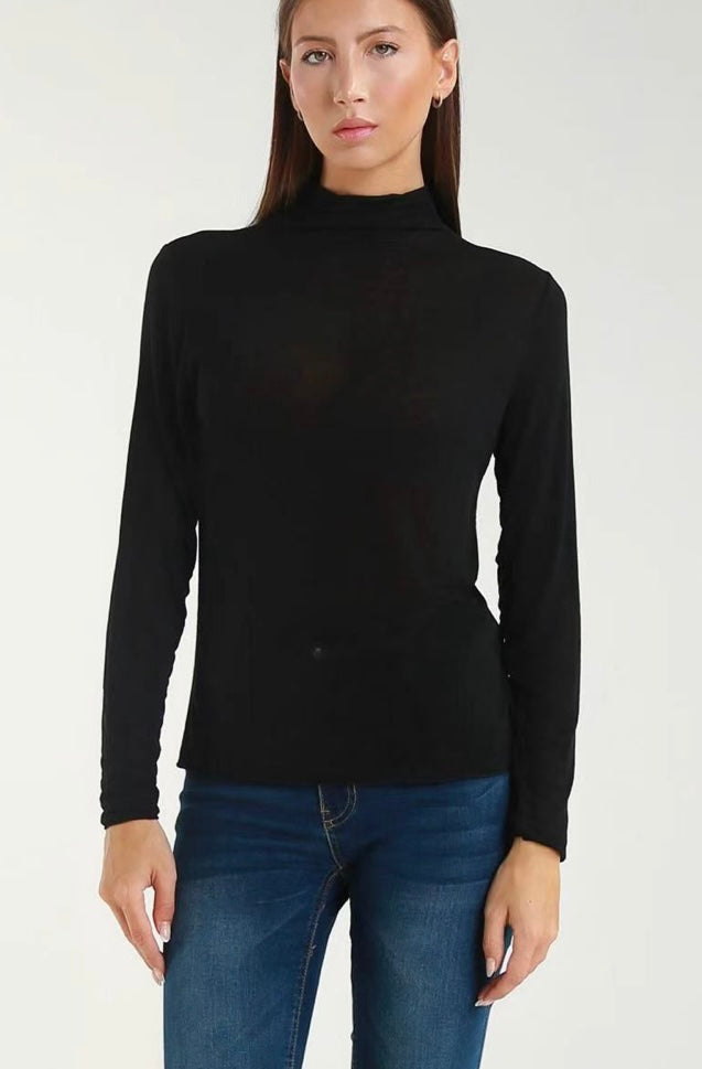 Viskose-Kaschmir Rolli Langarm