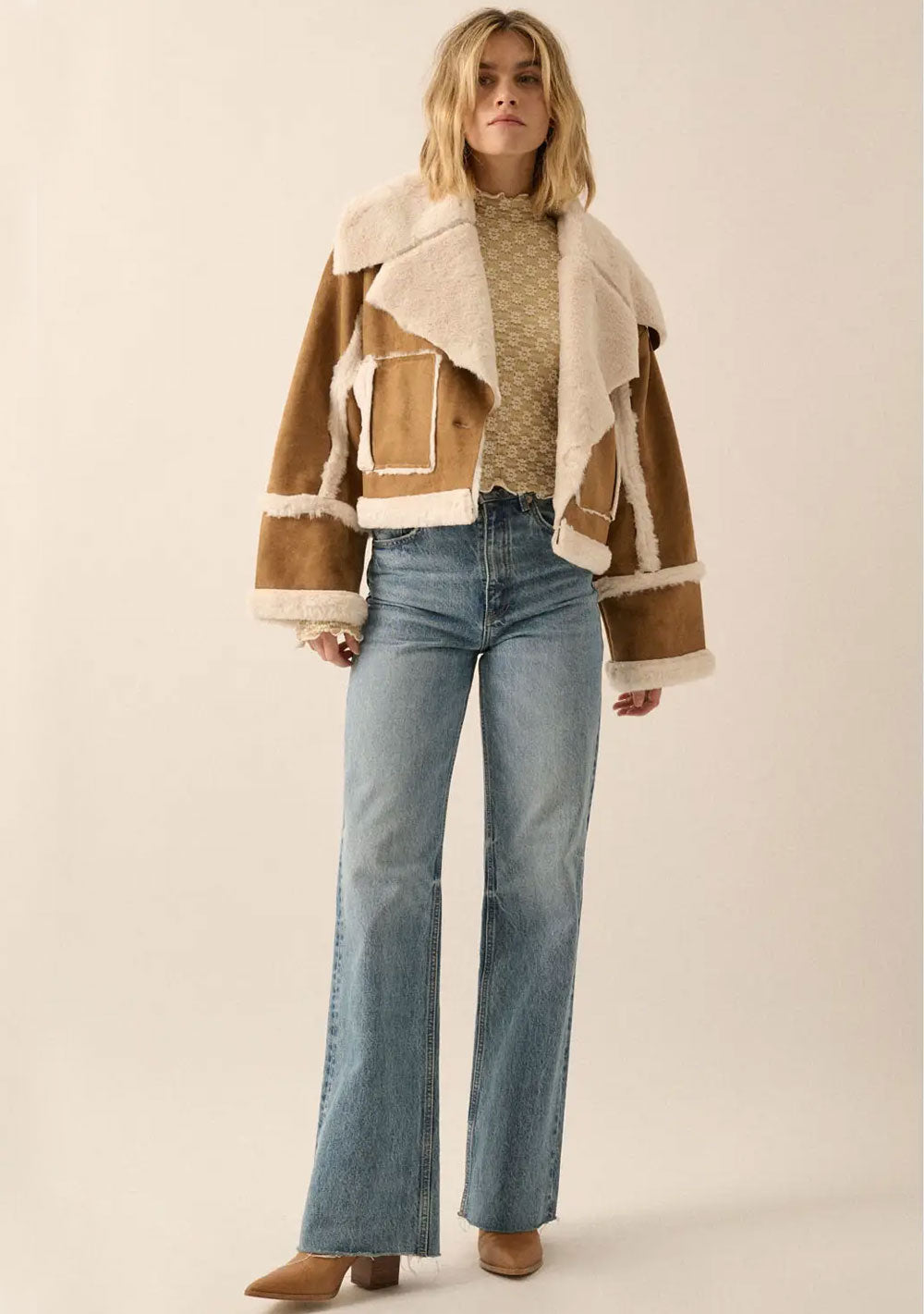 ♡ Jacke aus Velourslederimitat