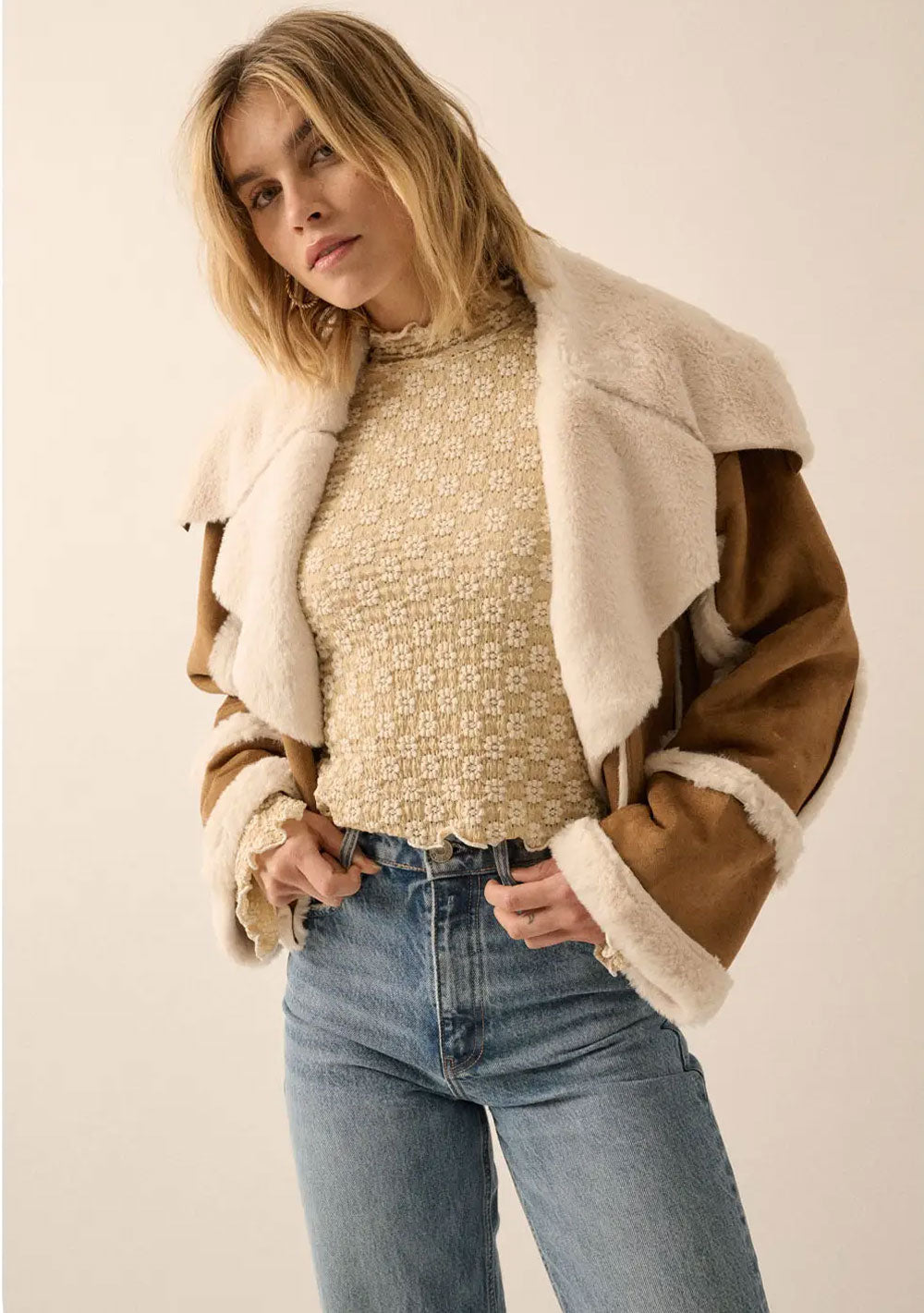 ♡ Jacke aus Velourslederimitat