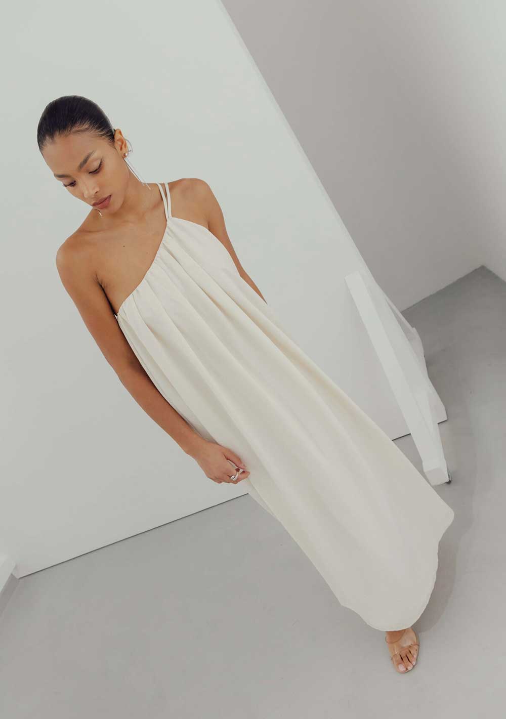 ♡ Maxikleid asymmetrischer Träger