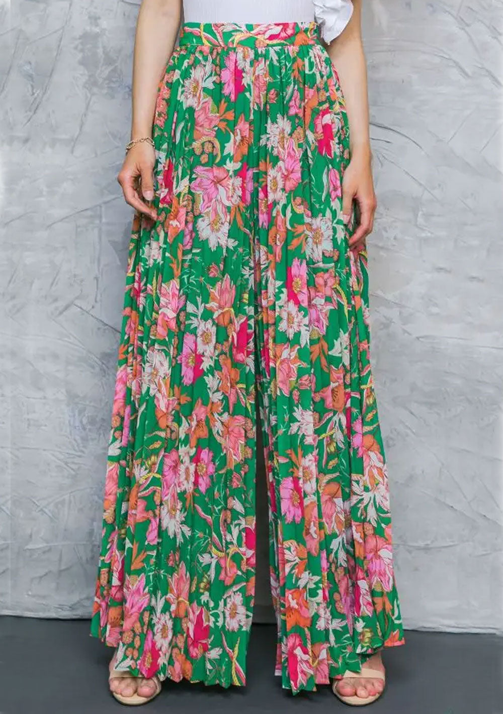 ♡ Plissierte Hose mit Blumenprint