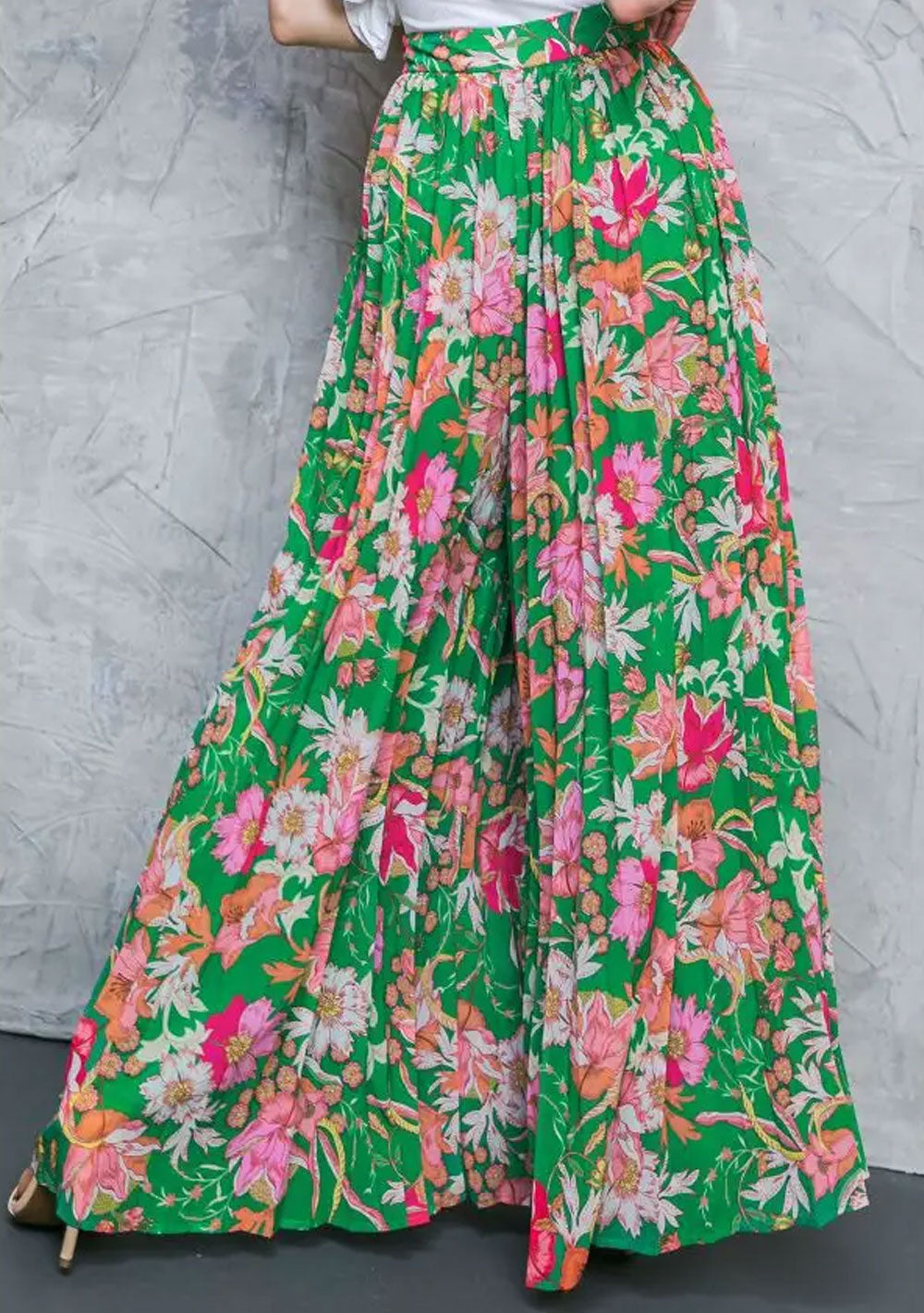 ♡ Plissierte Hose mit Blumenprint