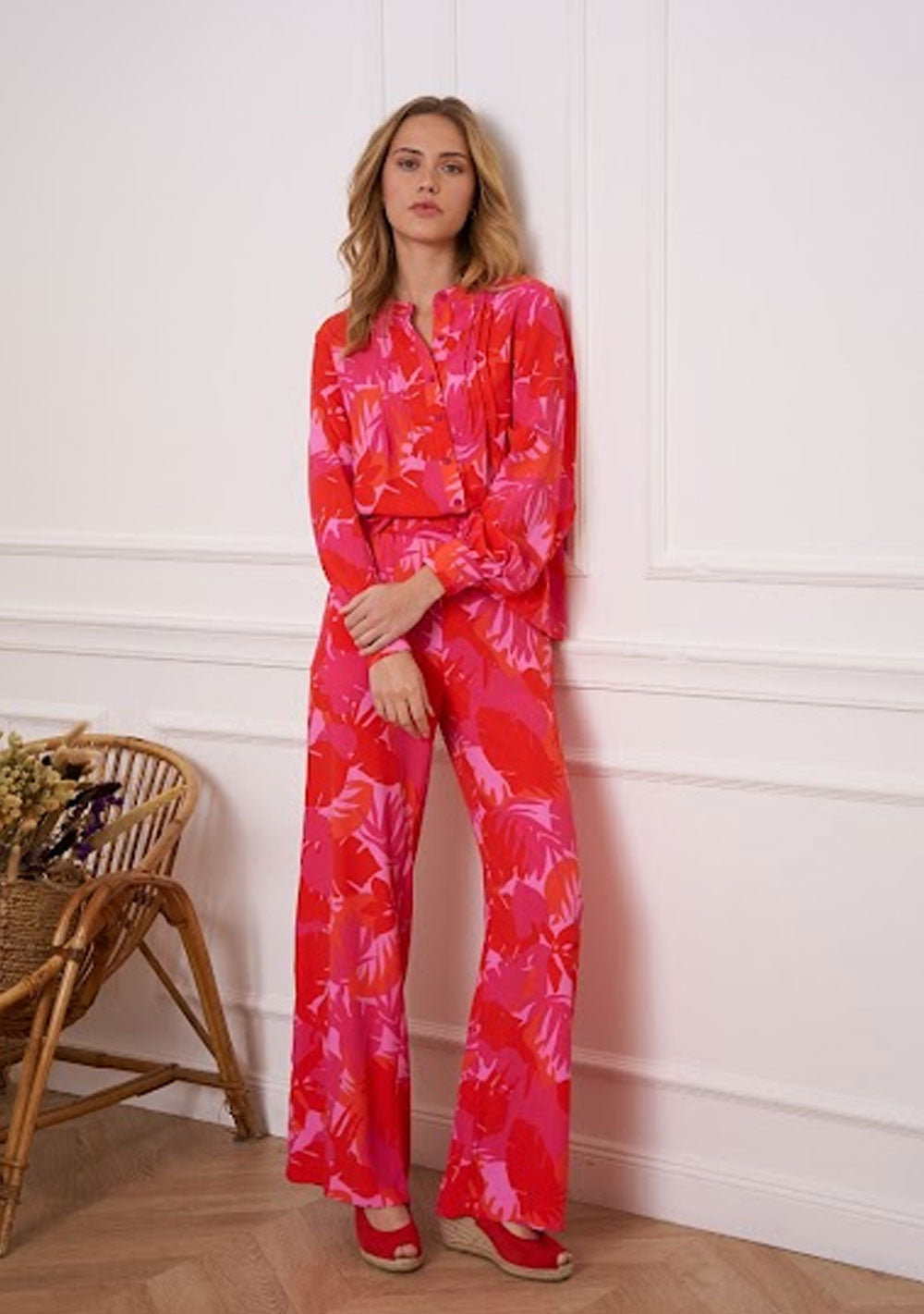 ♡ Bluse mit Palmen-Print