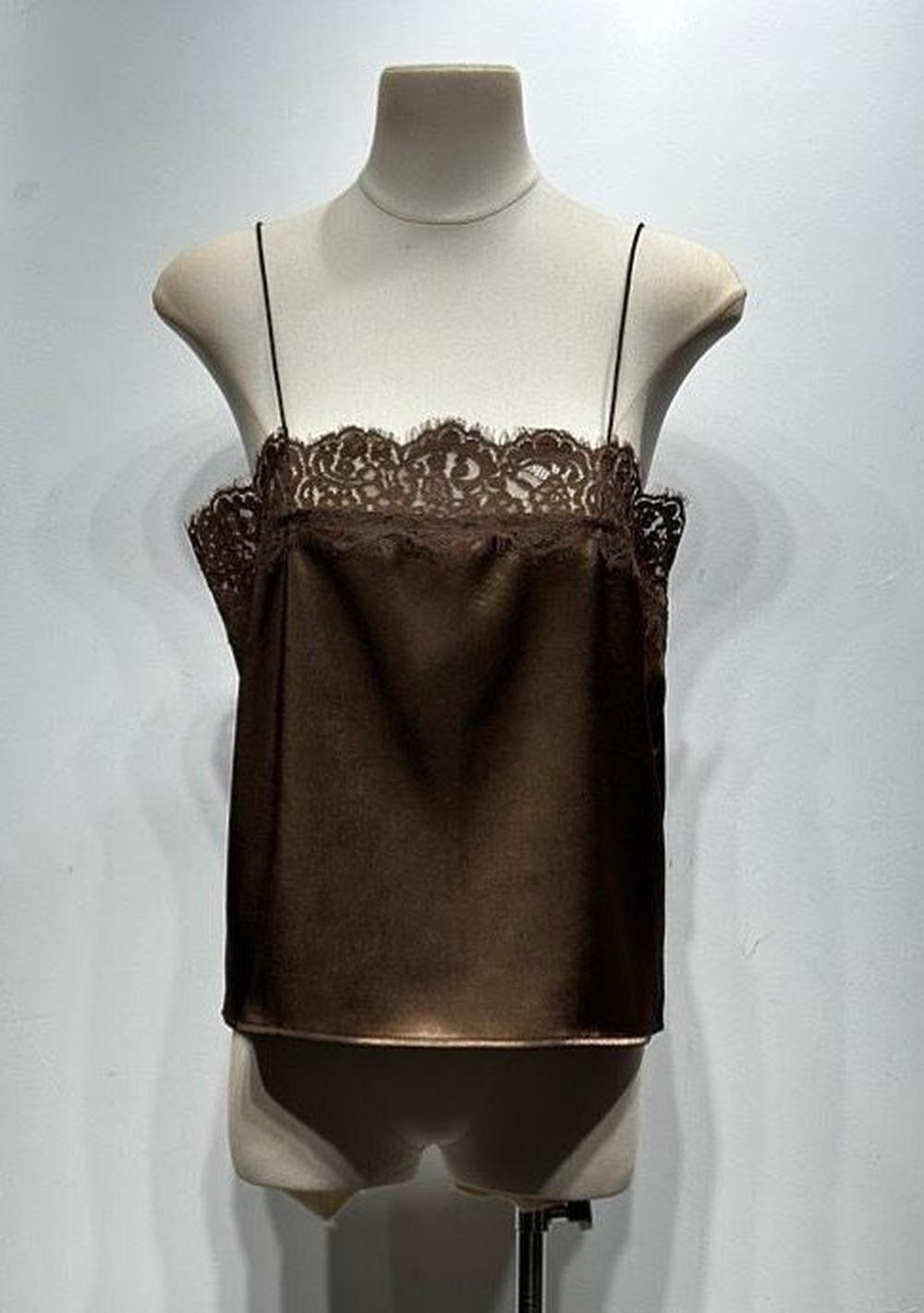 ♡ Satintop mit Spitzenborte