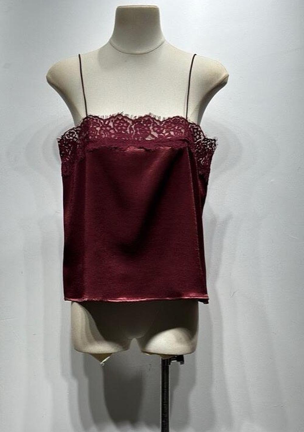 ♡ Satintop mit Spitzenborte