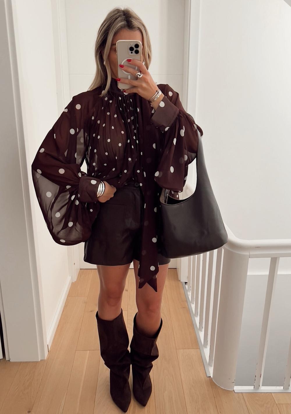 ♡ Bluse mit Schluppe und Dots