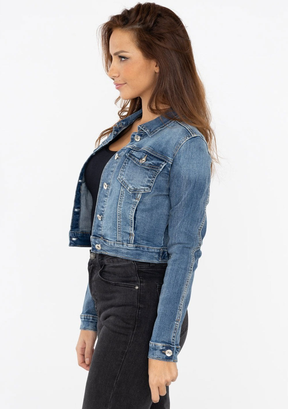 ♡  Kurze Jeansjacke mit Stretchmaterial