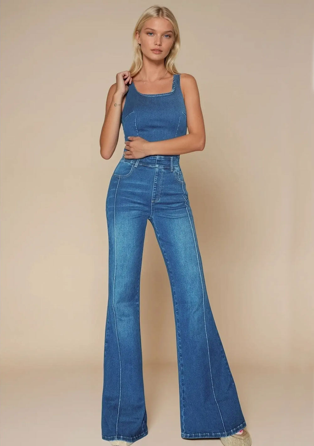 ♡ Jumpsuit aus Stretch-Denim