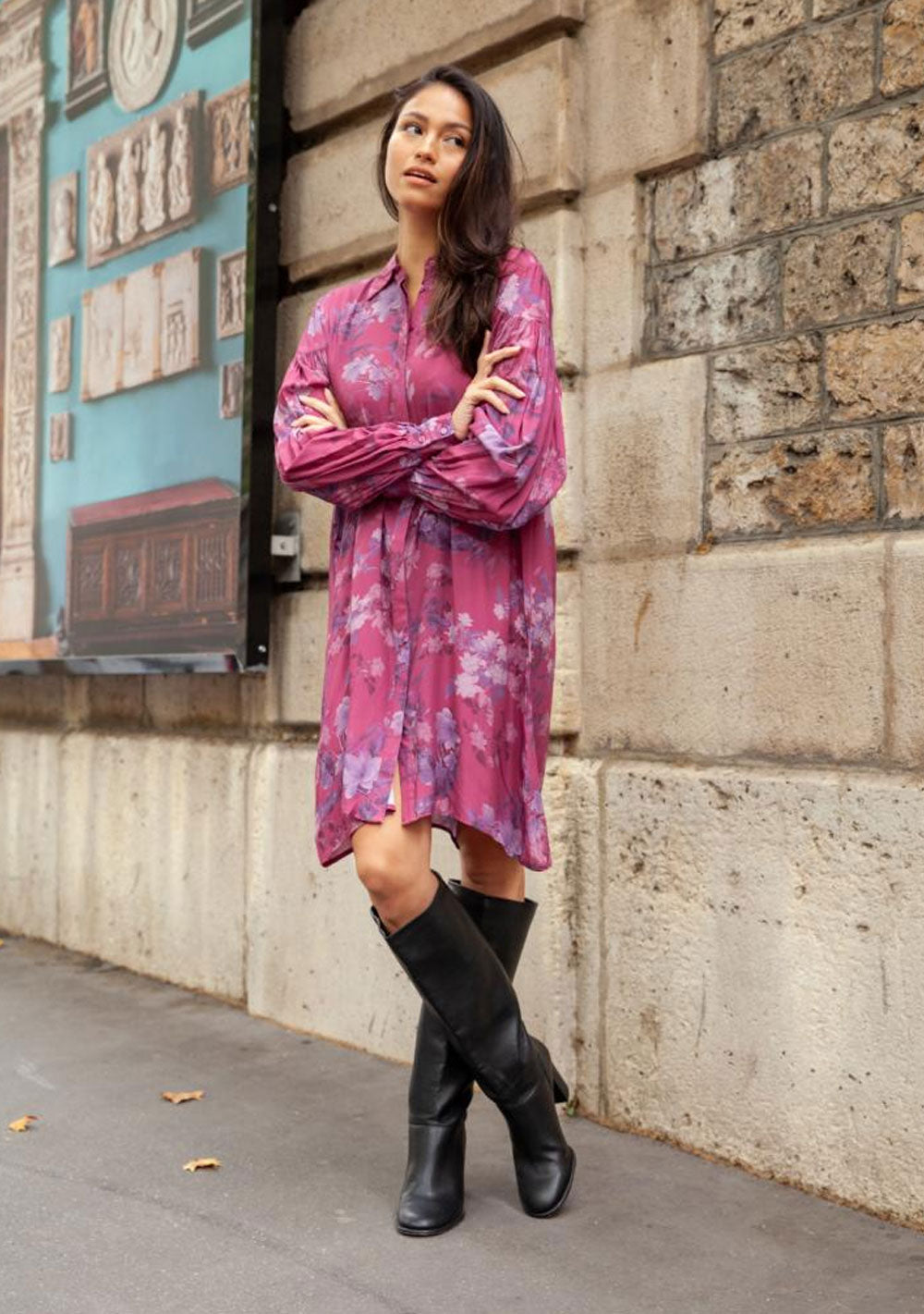 ♡ Hemdblusenkleid mit Ballonarm