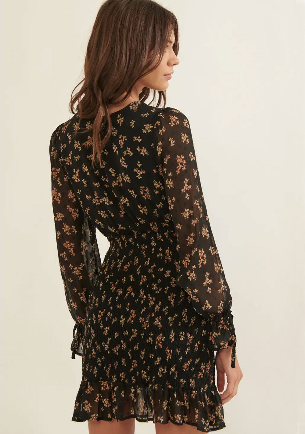 ♡ Mini-Kleid mit gesmoktem Rock