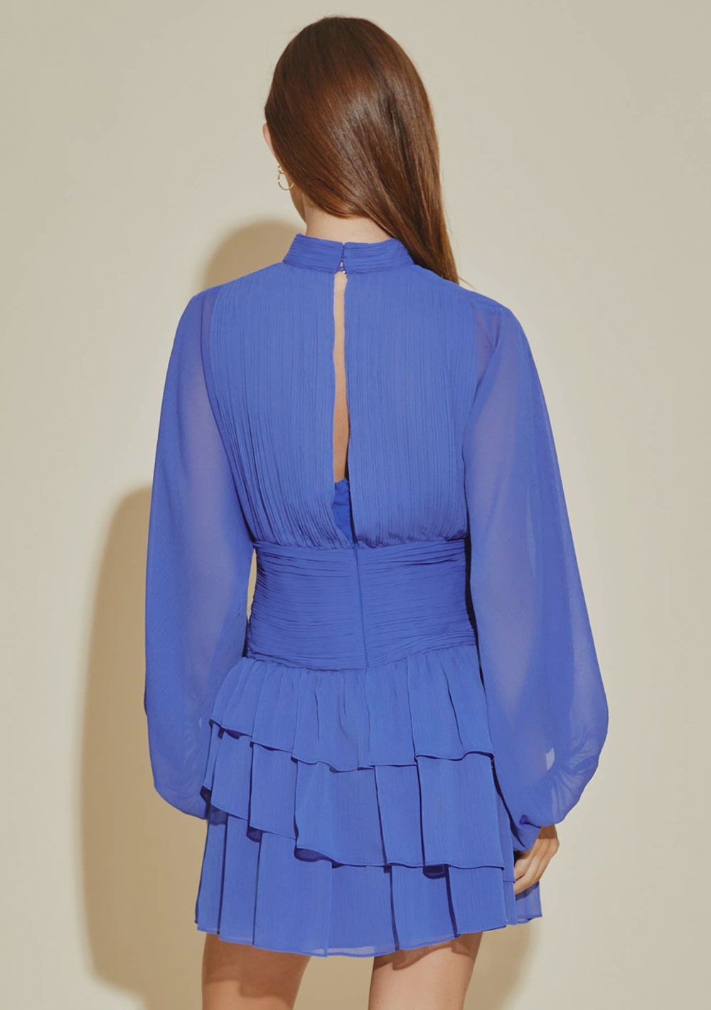 ♡ Plissiertes, gerüschtes Minikleid