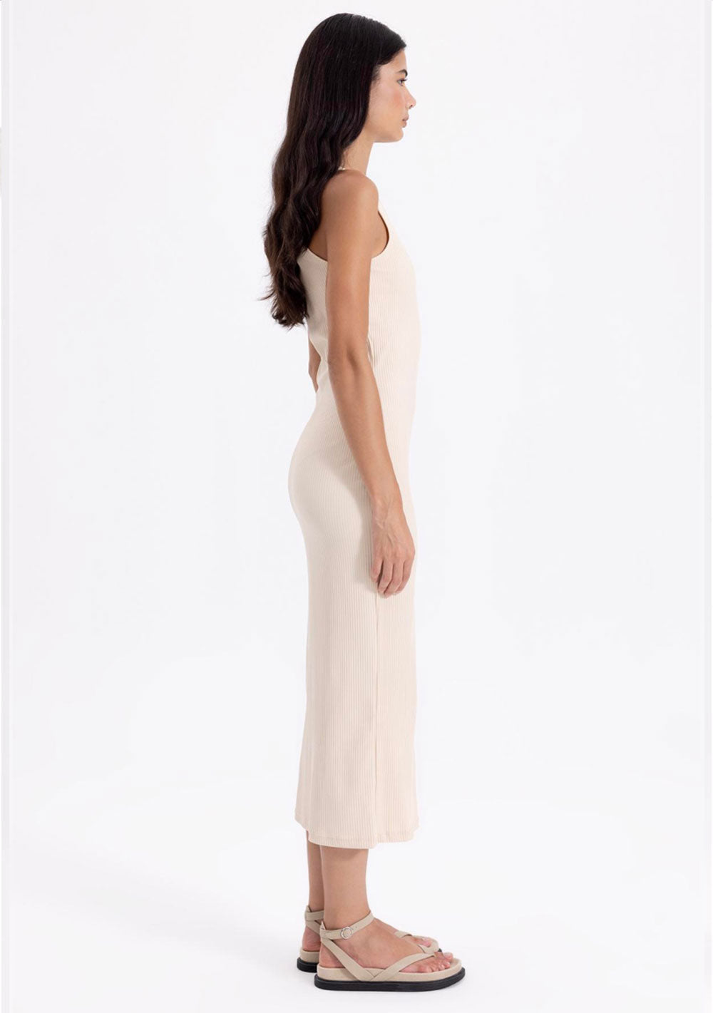 ♡ Bleistift Midikleid in Rippstrick