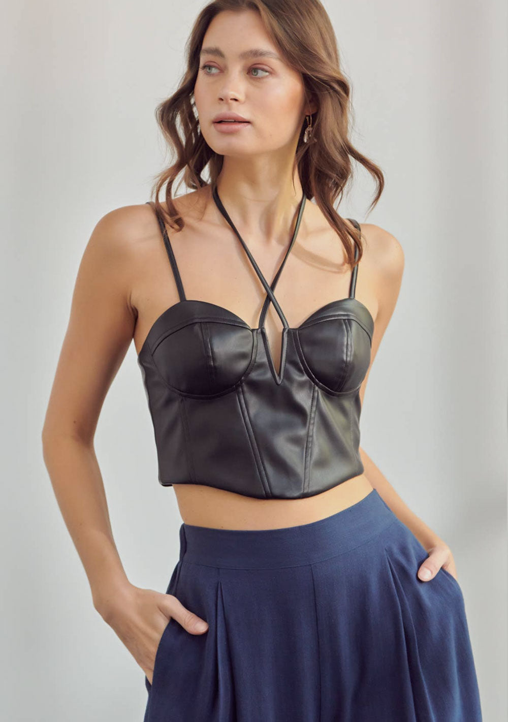 ♡ Korsett-Top in Lederoptik