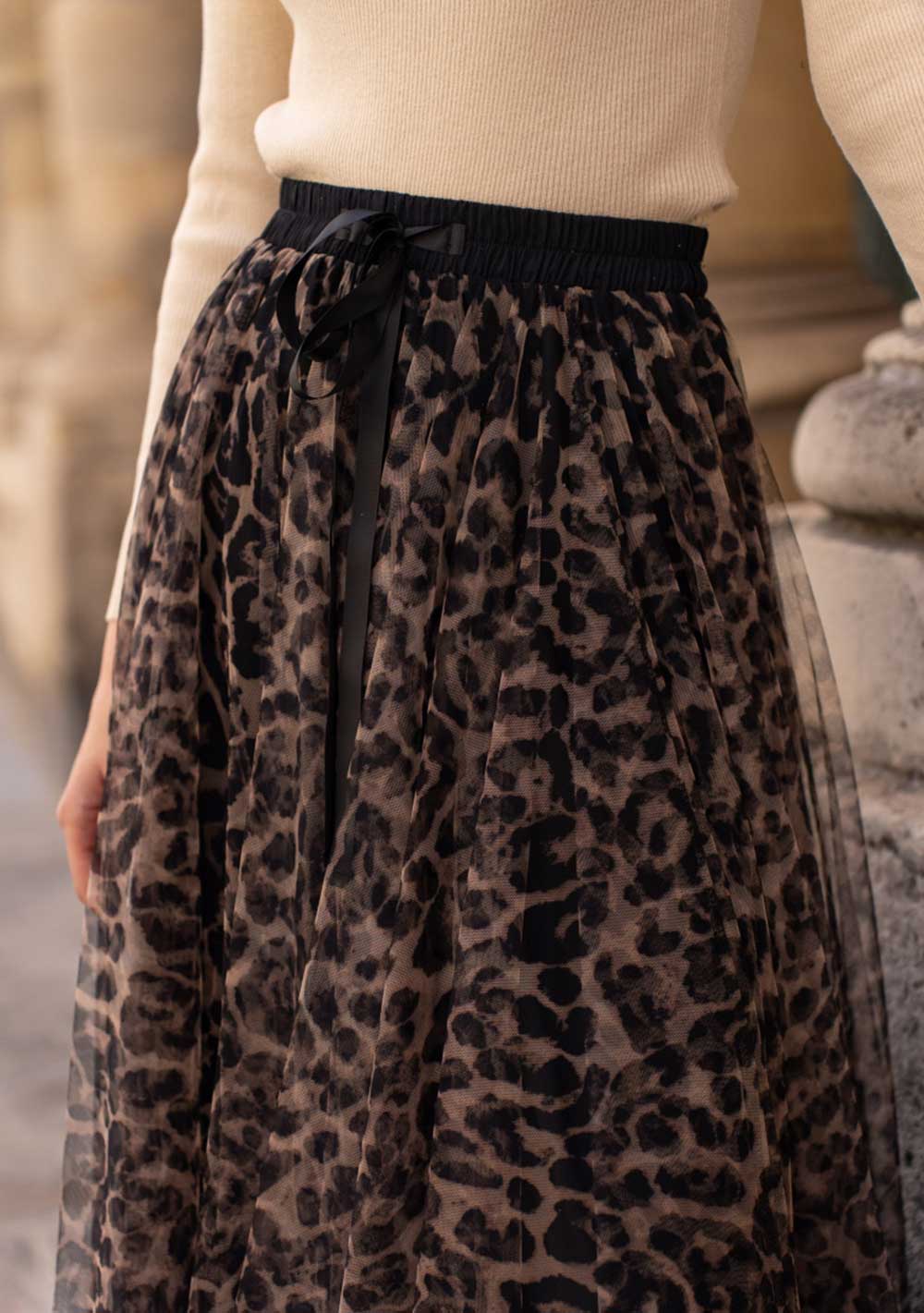 ♡ Ausgestellter Tuellrock mit Leoprint