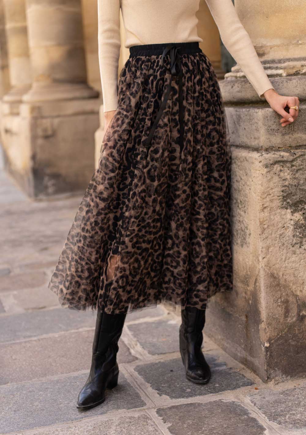 ♡ Ausgestellter Tuellrock mit Leoprint