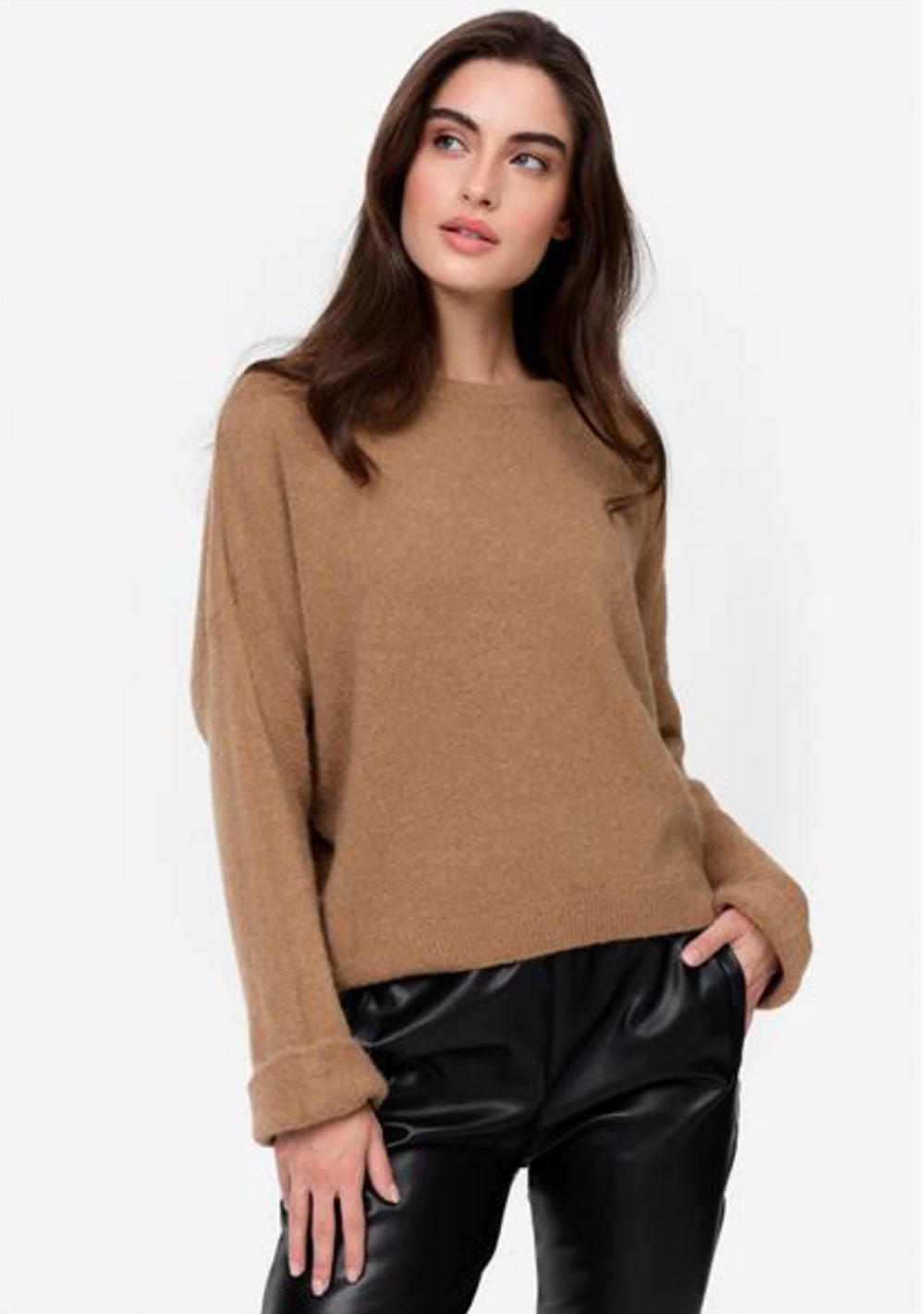 ♡ Strickpullover mit Krempelarm