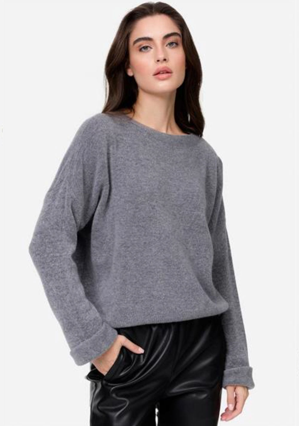 ♡ Strickpullover mit Krempelarm