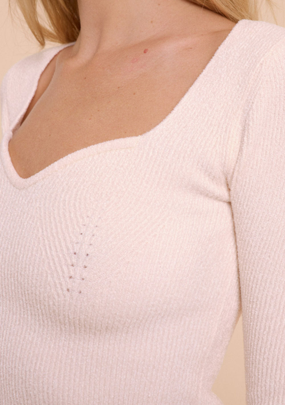 ♡ Rippstrick Pullover mit Herzausschnitt