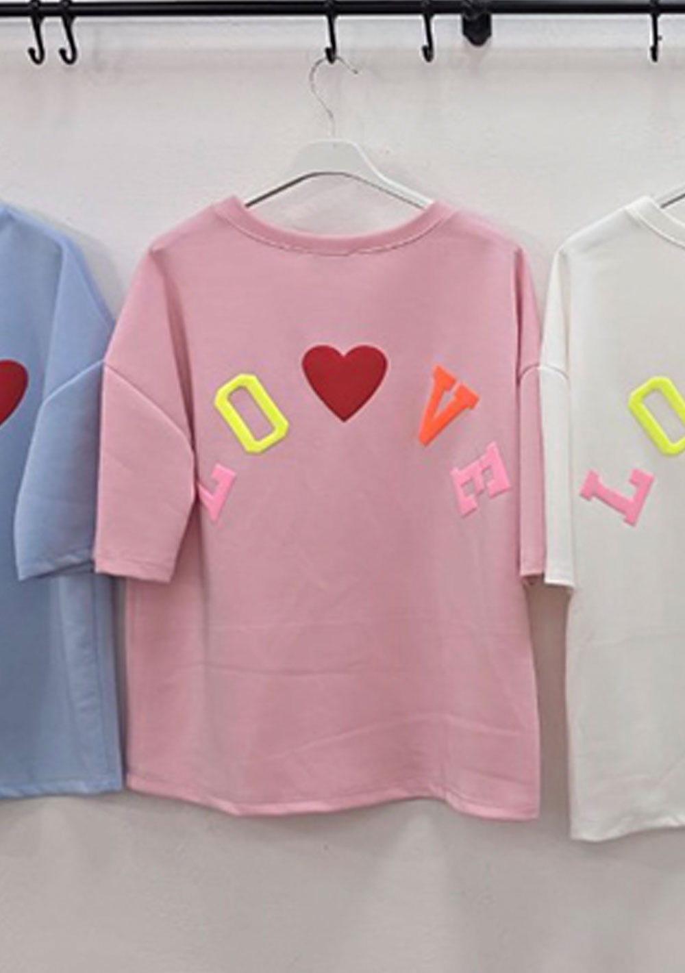 ♡ Oversize T-Shirt, halber Arm mit versch. Sprüchen