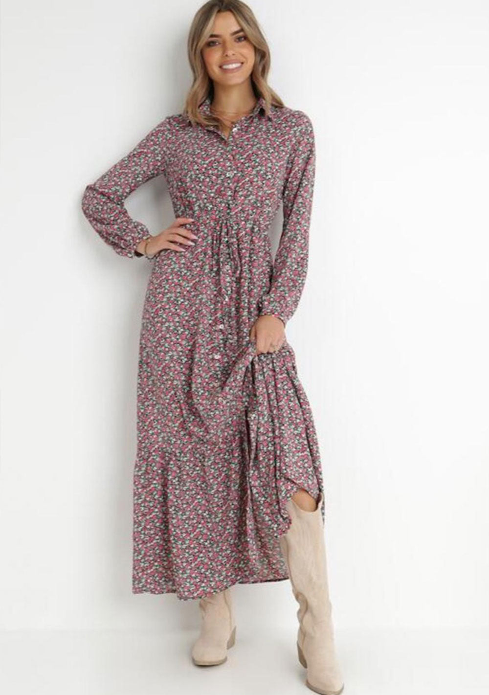 ♡ Hemdblusenkleid mit Blumenprint