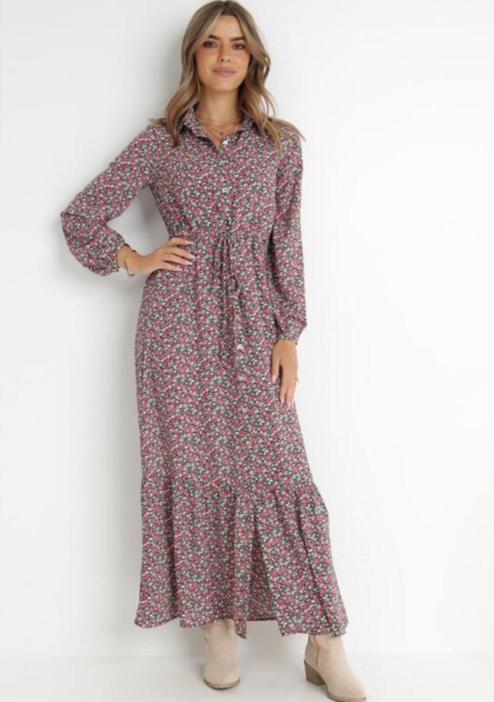 ♡ Hemdblusenkleid mit Blumenprint