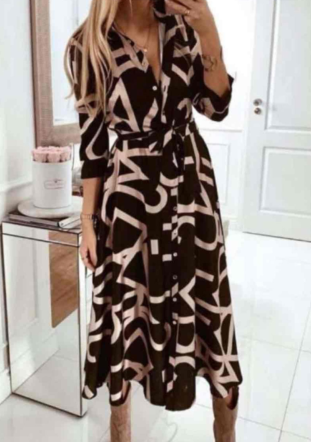 ♡ Bedrucktes Hemdblusenkleid