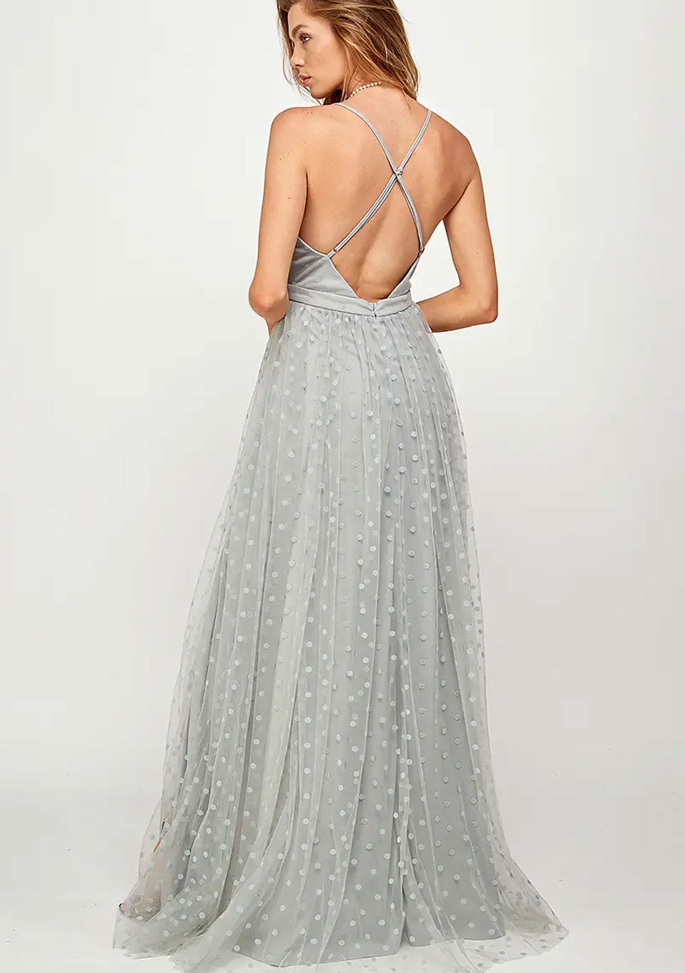 ♡ Maxikleid aus gepunktetem Tüll