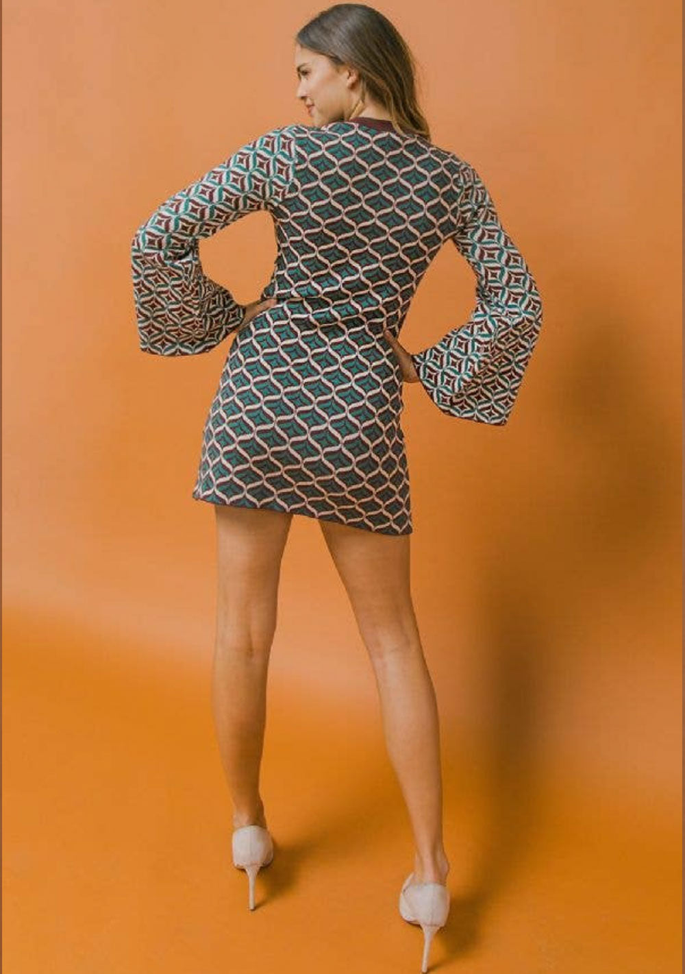 ♡ Mini-Kleid aus Jacquard-Strick