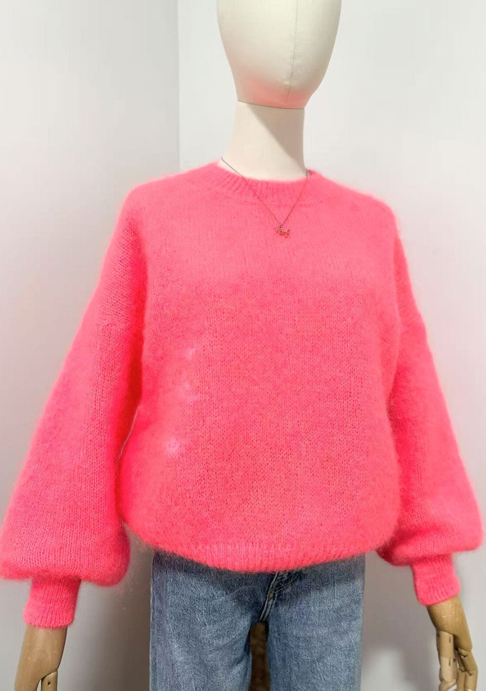 ♡ Rundhalspullover aus flauschigem Mohair