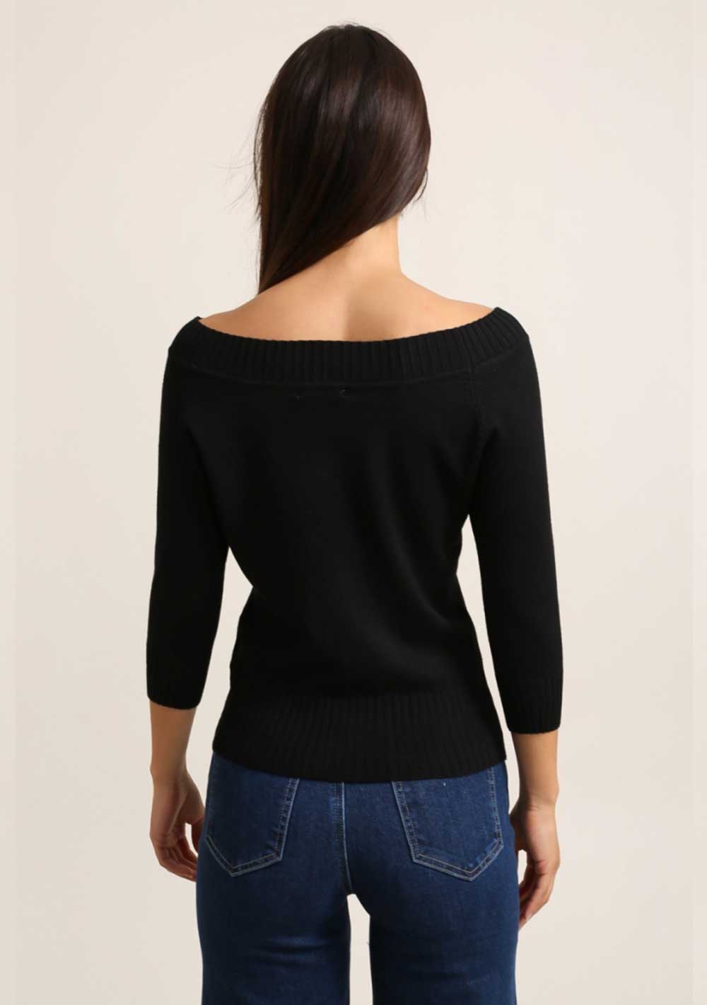 ♡ Strickpullover mit U-Boot Ausschnitt
