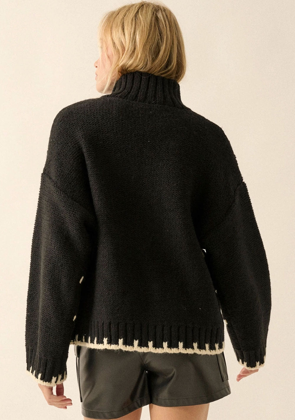 ♡ Pullover mit Rollkragen und Zopfmuster