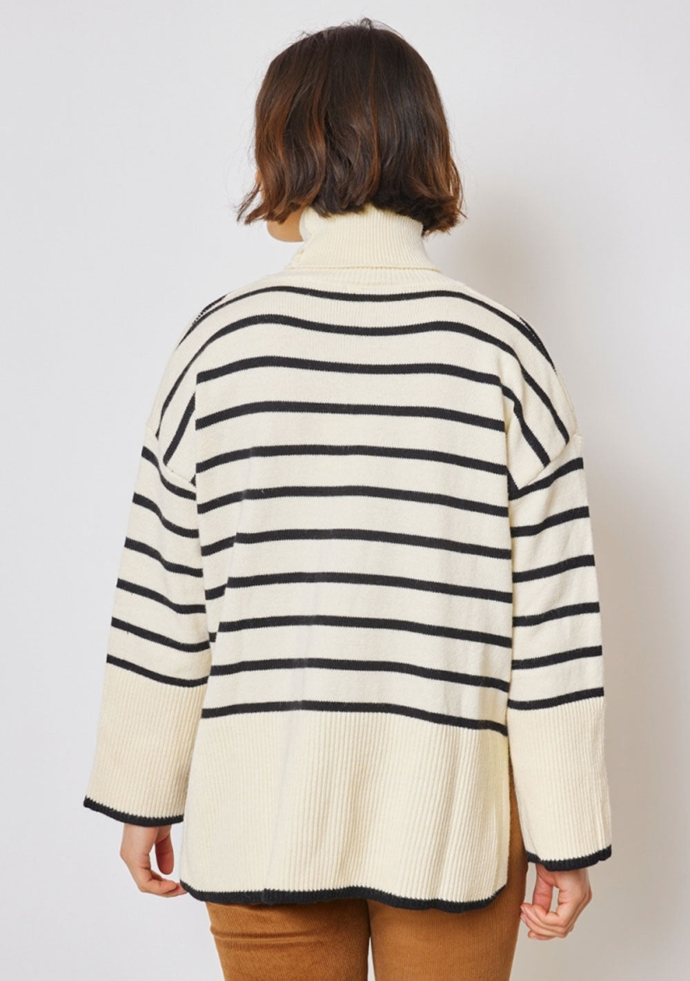 ♡ Rollkragen Pullover mit Streifen